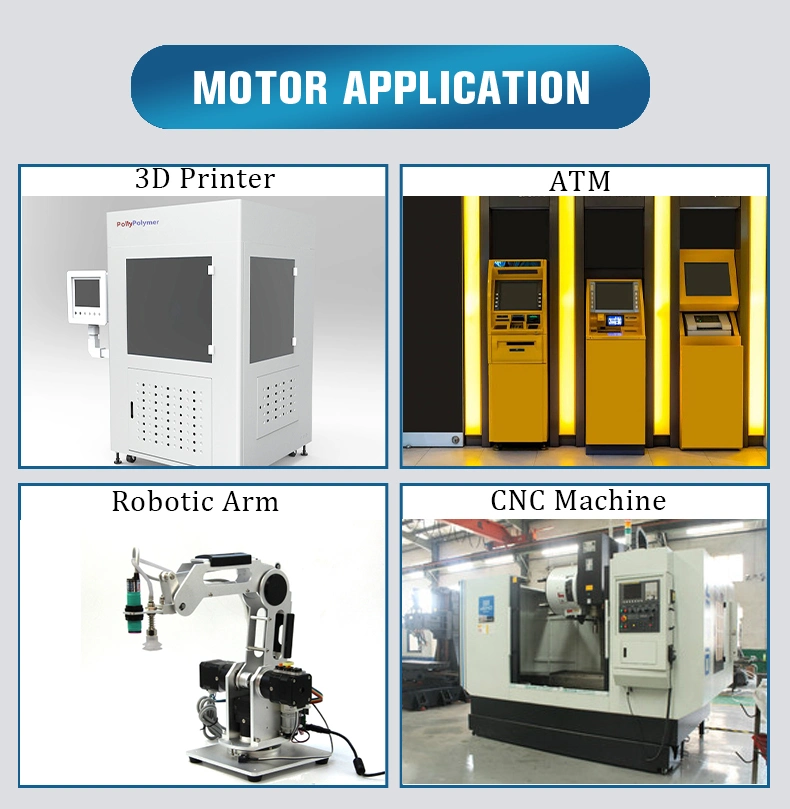 12V 24V NEMA 17 Stable Running DC Stepper Motor Step Motor Hybrid Stepper Motor Used in Textile/Valve Control/3D Printer/Sewing Machine